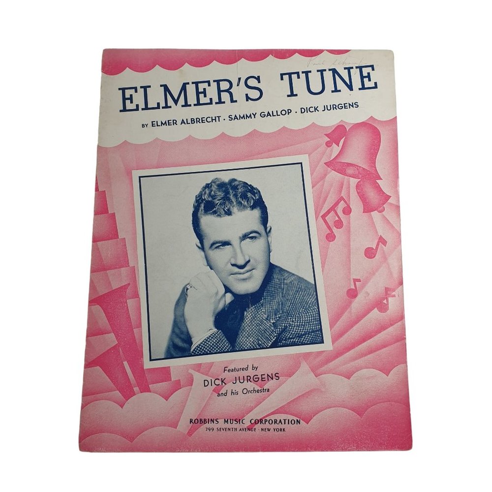 Elmers Tune Vintage Sheet Music Piano Voice Easy Listening Dick Jurgens Gallop